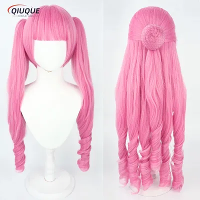 Anime Perona Cosplay Wig 80cm Long Pink Curl 2 Styles Perona Heat Resistant Synthetic Hair Halloween