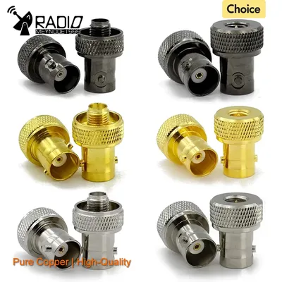 Q9 BNC to SMA RF Copper Connector Female Male Jack Converter SMA to BNC Disc Walkie-talkie Hand