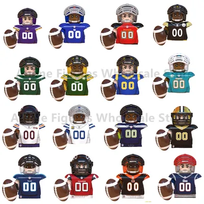 WM6135 NEW Green Sports Series Rugby Player Figures Building Blocks Model Assembled Children's