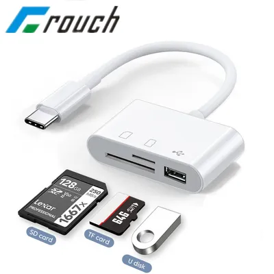 Crouch 3 in 1 OTG USB Type C Adapter Cable TF CF SD Memory Card Reader Writer Compact Flash For