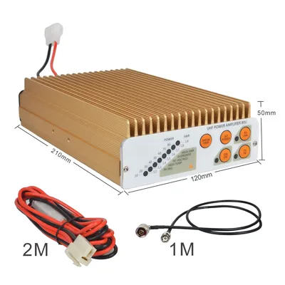 UHF 400-470MHz Full Band FM/AM/SSB Walkie Talkie Power Amplifier 10W-80W Power Level Selectable VSWR Display 13.8V 15A Input
