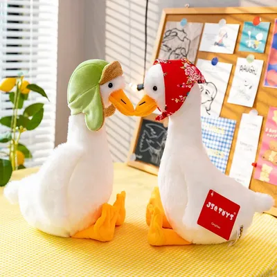 30cm Fluffy Duck Plush Toys Sleep Pillow Cute Animal Stuffed Swan Goose Dolls Floor Mat Kids Girls