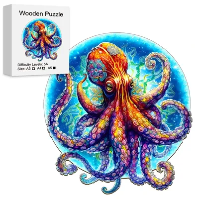 Giant Octopus Wooden Puzzle for Jigsaw Lover, Uniquely Stress Relieves Toys, Christmas Birthday Gift