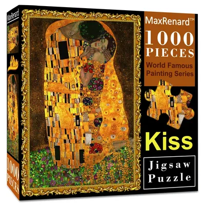 MaxRend Jigsaw Puzzle 1000 Pieces for Adult Fine Artwork Klimt The Kiss Environmentally Friendly