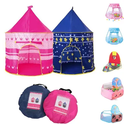 Infant Toddler Folding Tents Portable Castle Kids Pink Blue Play House Camping Toys Birthday