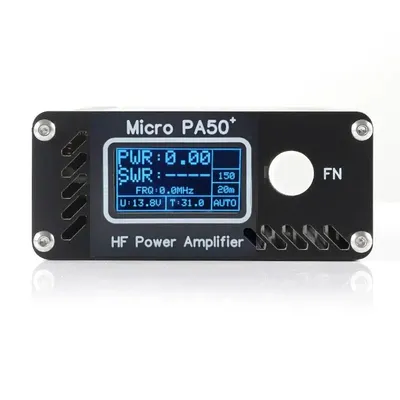 New Micro PA50+ (PA50 Plus) 50W 3.5MHz-28.5MHz 1.3inch OLED Screen Intelligent Shortwave HF Power
