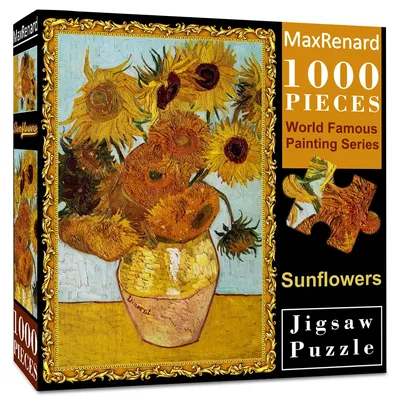 MaxRenard Jigsaw Puzzle 1000 Pieces for Adult Van Gogh Sunflower Environmentally Friendly Paper