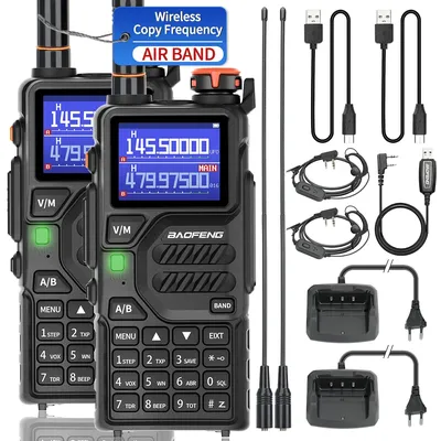 1/2PCS Baofeng UV-K5 Pro Air Band Walkie Talkie 12W Wireless Copy Frequency Type-C DTMF Long Range