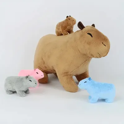 34cm Halloween Mother-child Water Guinea Pig Five-piece Soft Animal Doll For Boys and Girls