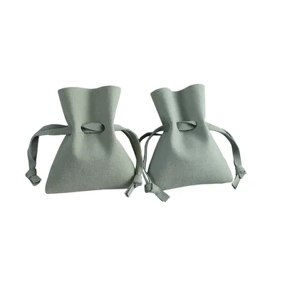 10pcs Light Green Microfiber Pouches Gift Mini Bags for Christmas Party Ring Earrings Necklace Suede