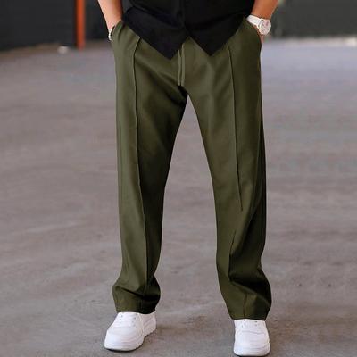 Men's Sweatpants Trousers Drawstring Elastic Waist Straight Leg Plain Comfort Sports Outdoor Daily Fashion Casual ArmyGreen Black Micro-elastic