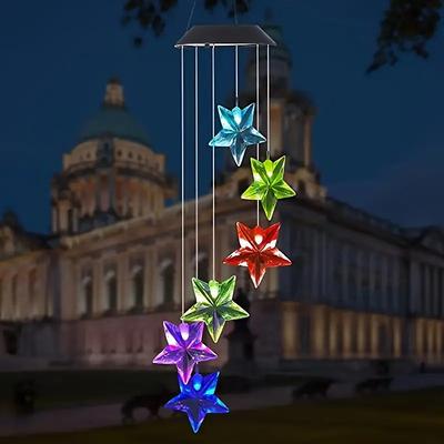Solar Wind Chime Light Outdoor Waterproof Color Changing Garden Lights Holiday Decor Memorial Windchimes Wind Catcher Gifts Hanging Decor for Home Garden Patio Yard Porch 1PC