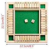 FHKOEGHS Children Board 4 Years Old Shut The Box Wooden Mathematic Traditional Pub Board Dice Game Travel 4 Players