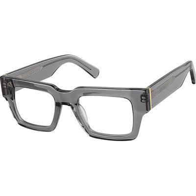 Zenni Square Prescription Glasses Gray Plastic Full Rim Frame