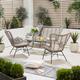 Pacific Lifestyle 4 Light Seater Grey Rattan Lounge Set Outdoor Furniture