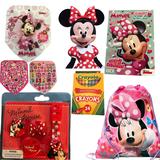 Disney Accessories | Disney Minnie Mouse Sling Backpack Watch Coloring Book Stickers Crayon Gift Set | Color: Pink/Red | Size: Osg