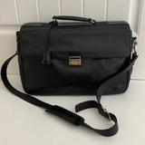 Coach Bags | Coach Laptop Messenger Crossbody Briefcase Black Leather Locking Business Bag | Color: Black | Size: Os