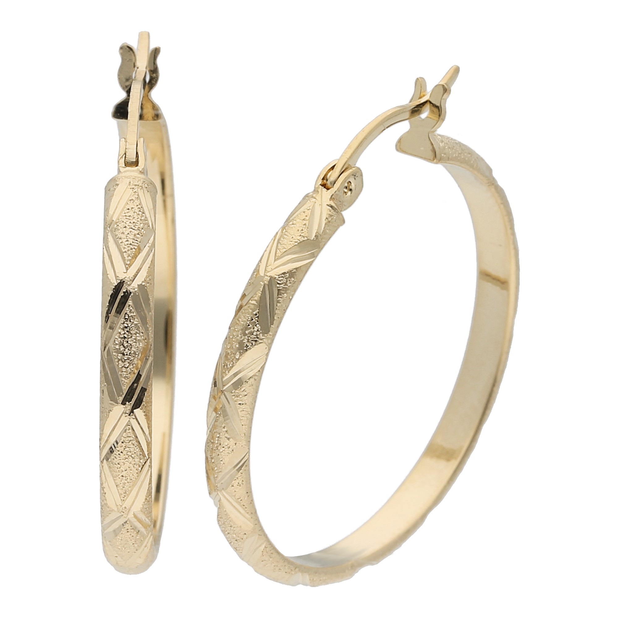 Paar Creolen SMART JEWEL "Creolen diamantiert, Silber 925", gold (vergoldet), Ohrringe, Damen, Silber 925 (Sterlingsilber) Image