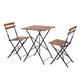NRNQMTFZ 3-Piece Steel Foldable Bistro Set, 2 Chairs and 1 Table,Folding Patio Set of 3,Weather Resistant Patio Table and Chairs for Garden Backyard Deck(Black)