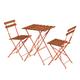NRNQMTFZ 3-Piece Steel Foldable Bistro Set, 2 Chairs and 1 Table,Folding Patio Set of 3,Weather Resistant Patio Table and Chairs for Garden Backyard Deck(Orange)