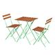 NRNQMTFZ 3-Piece Steel Foldable Bistro Set, 2 Chairs and 1 Table,Folding Patio Set of 3,Weather Resistant Patio Table and Chairs for Garden Backyard Deck(Green)