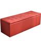 SAFWELAU Ottoman Bench Fire Safety Folding Storage Ottoman PU cushion design Mass storage Home Bedroom Furniture Sofa Toybox Solid wood frame Bearing weight 120kg red (Color : Red, Size : 120cm)
