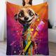 PAZZK Meerkat Blanket Ultra-soft Micro Fleece Blanket Soft And Warm Digitally Printed Blanket Flannel Blanket for Sofas, Armchair, Couch And Bed （130×180cm）