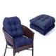 QLXYYFC Set of 2 Chair Cushions 48x48x10 cm, Patio Chair Cushions, Water-repellent Hammock Chair Cushions, for Armchairs, Sofas, Rattan Garden Cushions, Seat Cushions (Color : Blue, Size : 48x48cm)