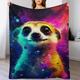 Meerkat Fleece Blanket Travel Nap Throws Plush Blanket Throw Fuzzy Super Soft Flannel Blankets For Couch, Bed, Sofa Warm And Cozy For All Seasons （140×180cm）