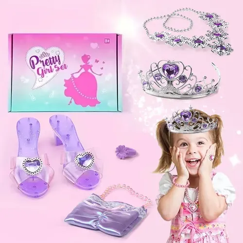 Prinzessin Kleinkind Dress Up Schuhe so tun als ob Schmuck Spielzeug Set von Prinzessin Schuhe mit