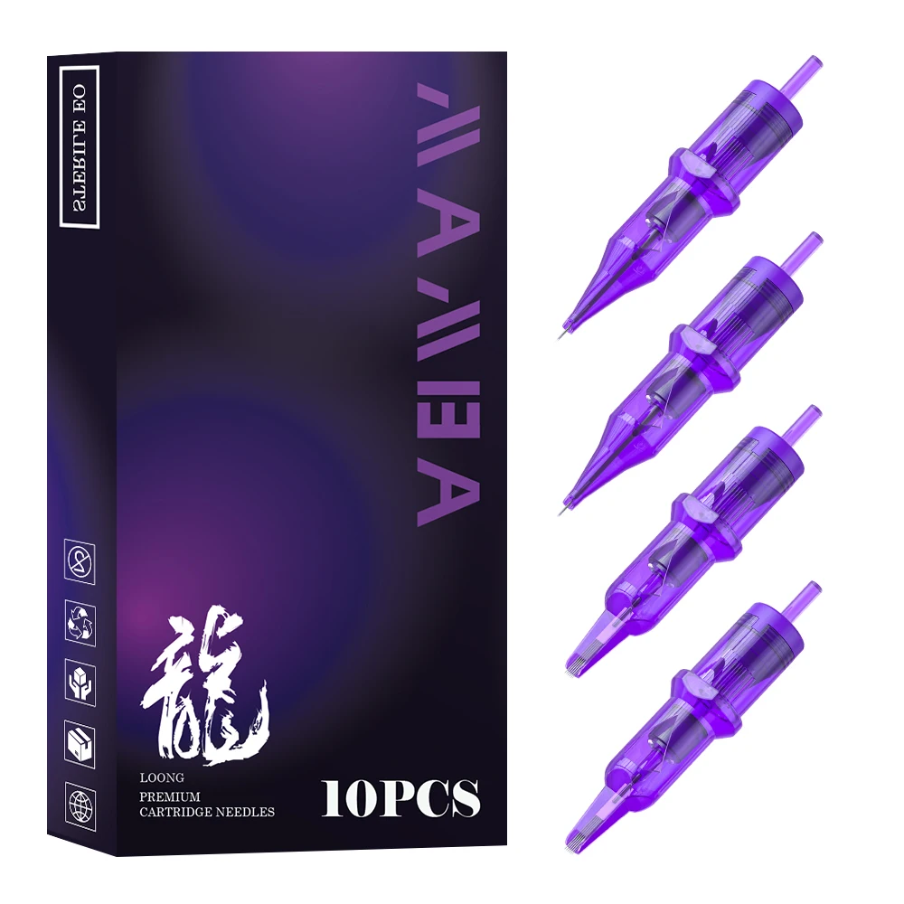 MAMBA LOONG 10PCS Tattoo Nadeln Patronen 0,35 MM Einweg Sterilisierte Membran Sicherheit Tattoo Nadel für Tattoo Maschine Stift Image