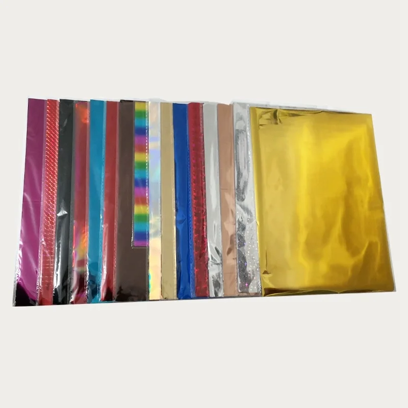 50 Stück Gold Schwarz Rot Heißprägefolie Papier Laminiergerät Laminiertransfer auf Eleganz Laserdrucker Handwerk 20 x 29 cm A4 Image