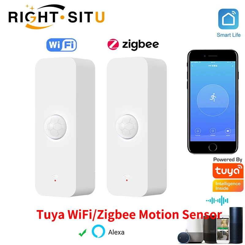 Tuya WiFi Zigbee PIR Motion Sensor Smart Home Menschlichen Körper Infrarot Detektor Sicherheit Smart Leben Funktioniert Mit Alexa Google Hause Image