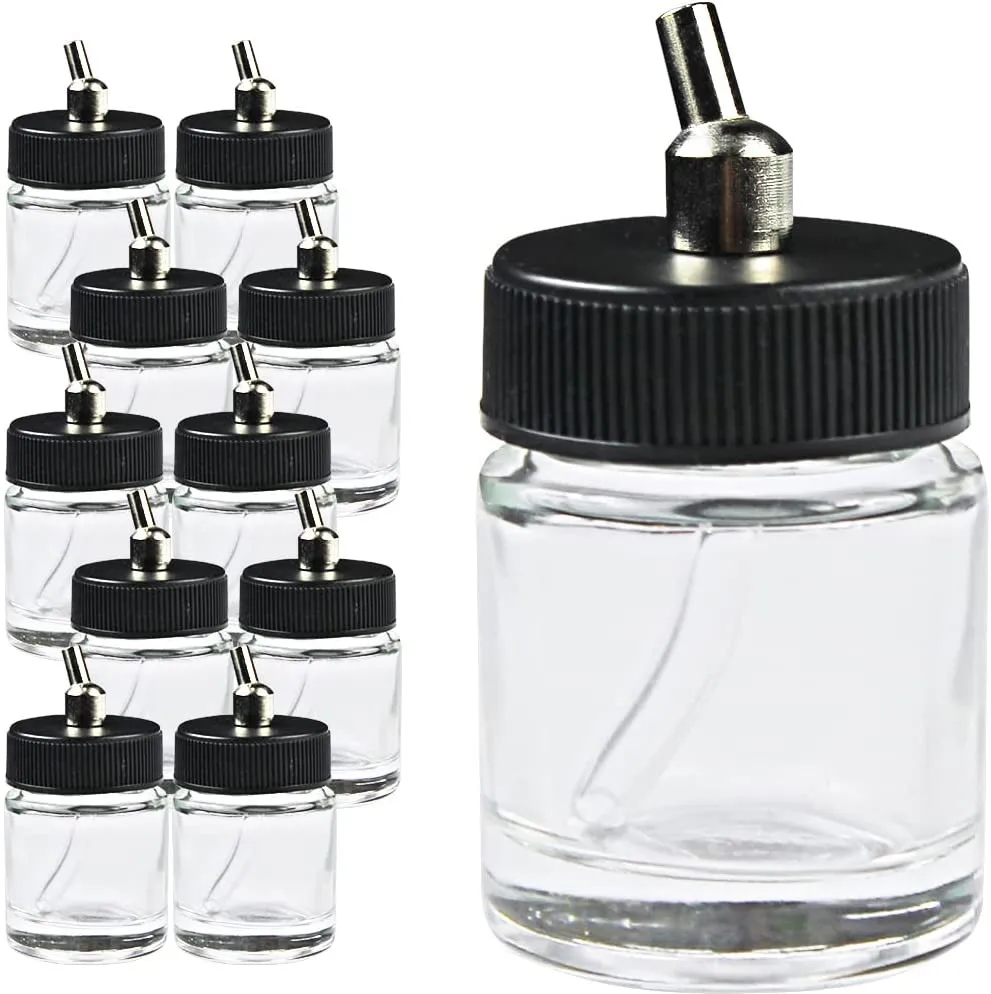 Joystar neue 10 Stück Airbrush Airbrush Glasflasche Glas 22cc/Standard Saug deckel Image