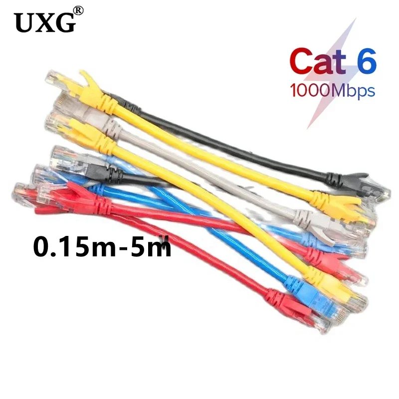 5 Stück kurze CAT6 RJ45 CAT 6 CAT6e STP Ethernet Netzwerk Router Modem Stecker auf Stecker RJ45 Patch LAN Kabel 15 cm 30 cm 50 cm 1 M 3 M Image