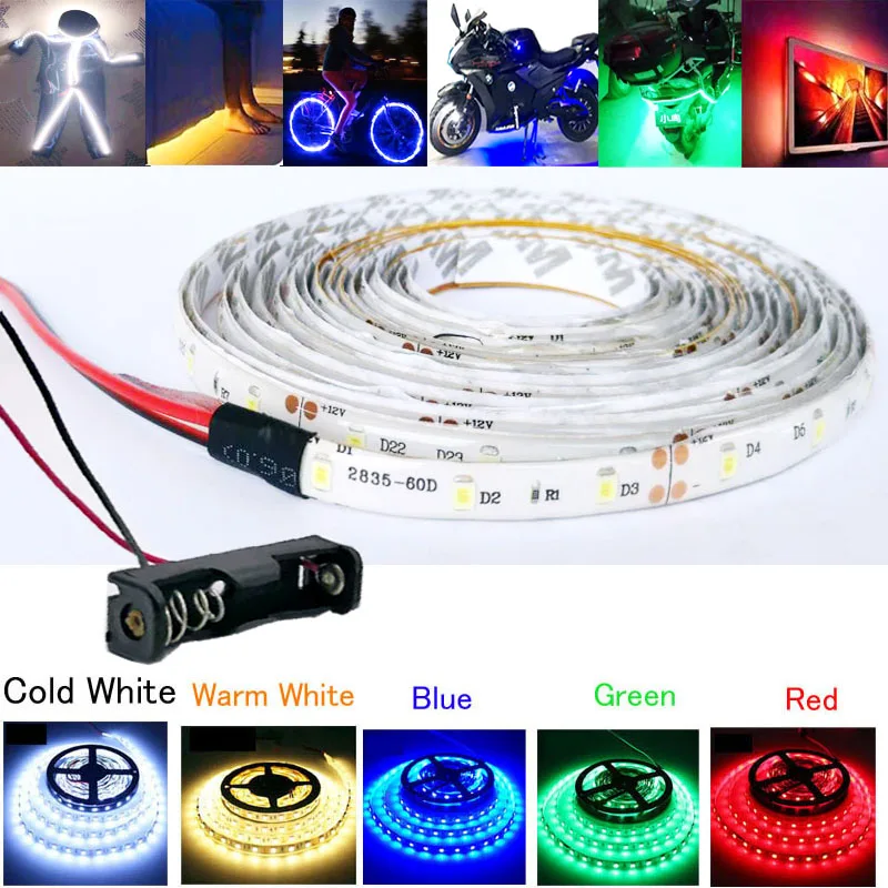 Bande lumineuse à piles LED, guirlande lumineuse féerique à piles, décorations de noël, éclairage pour bricolage, armoire de fête de mariage