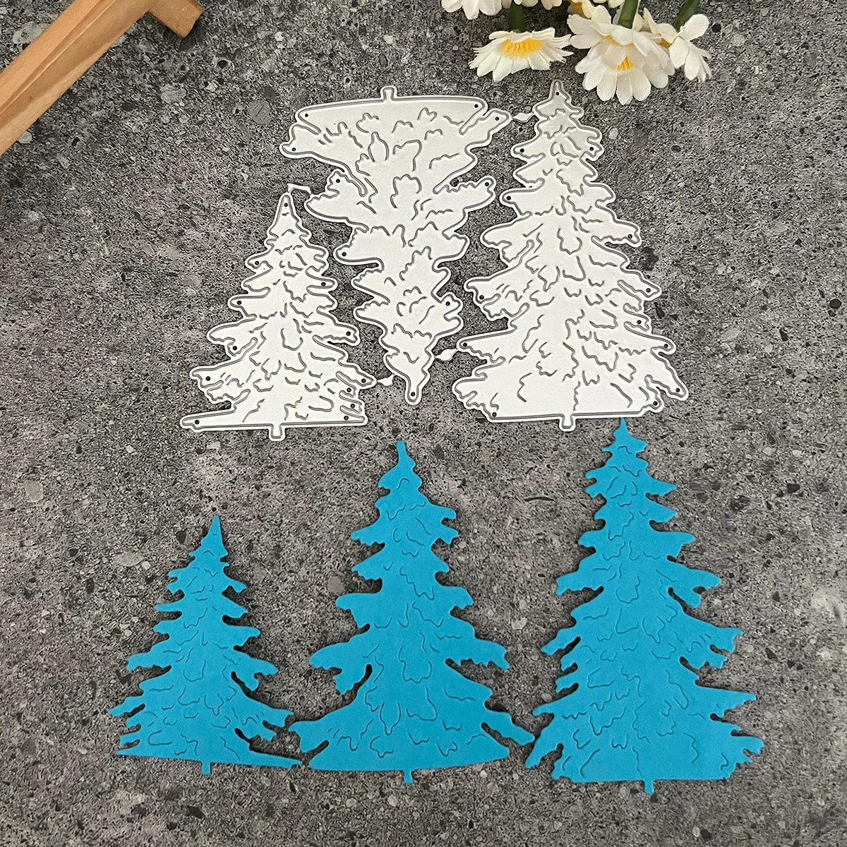 Matrices de découpe en métal pour arbre de noël, Scrapbooking, dossier de gaufrage, costume pour Machine de découpe, bricolage, cadeau artisanal en papier