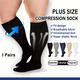 1 Pair Plus Size Socks For Women, Extra Wide Calf Knee High Stockings For Circulation Support Sports, Unisex Closed Toe Knee High Socks For Hiking Running Nurses Pregnancy