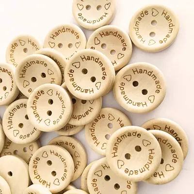 30/50Pcs Wooden Buttons Sewing Clothing Buttons Wooden Handmade Button Letter Love for DIY Crafts