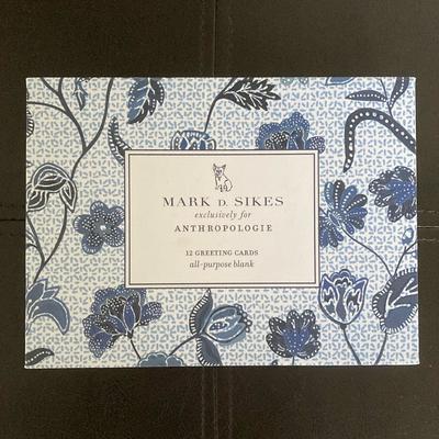 Anthropologie Office | Anthropologie Mark D. Sikes Boxed Set Of 12 Blank Greeting Cards | Color: Blue | Size: Os