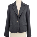Anthropologie Jackets & Coats | Anthropologie Ponte Knit Single Breasted Jacket Gray Womens 6 | Color: Gray | Size: 6