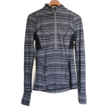 Lululemon Athletica Jackets & Coats | Lululemon Athletica Striped Pacesetter Pullover Jacket Size 6 | Color: White | Size: 6