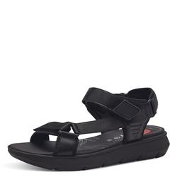 Jana Damen Sandalen flach mit Klettverschluss Vegan, Schwarz (Black), 38 EU