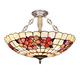 Tiffany Style Chandeliers, Natural Handmade Shell Glass Ceiling Lights, Dimmable Modern Mosaic Pendant Light for Living Room Bedroom Dining Room Farmhouse Kitchen Island Light,16 i