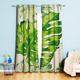 Curtains Green Beige Tropical Blackout Curtains Soft Thermal Insulated Curtains for Bedroom Curtains for Living Room Washable Eyelet Curtains Bedroom Curtains 2 Panels(2x85x200cm)