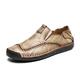 MOEIDO Men's Lace-Ups Men Shoes Leather Mens Shoes Casual Low Slip On Men's Shoes (Color : Khaki, Size : 11)
