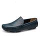 MOEIDO Men's Lace-Ups Genuine Leather Men Shoes Soft Loafers Brand Men Flats Comfy Driving Shoes (Color : Blue, Size : 11)