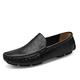 MOEIDO Men's Lace-Ups Genuine Leather Men Shoes Soft Loafers Brand Men Flats Comfy Driving Shoes (Color : Schwarz, Size : 11)