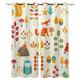 Curtains Orange Beige Fox Blackout Curtains Soft Thermal Insulated Curtains for Bedroom Curtains for Living Room Washable Eyelet Curtains Bedroom Curtains 2 Panels(2x110x215cm)