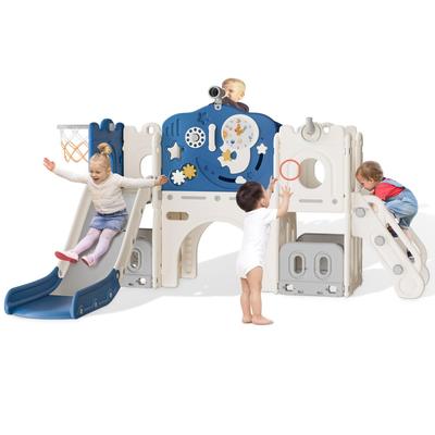 12 in 1 Toddler Slide, Astronaut Themed Baby Slide for Toddlers Aged 1-3, with Astronaut Design, Toddler Playset